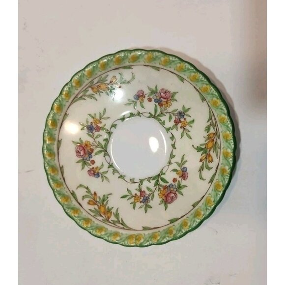 Vintage Mintons Bone China Green Floral Demitasse Teacup And Saucer - Picture 9 of 14